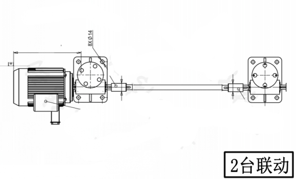 2臺聯(lián)動絲桿升降機