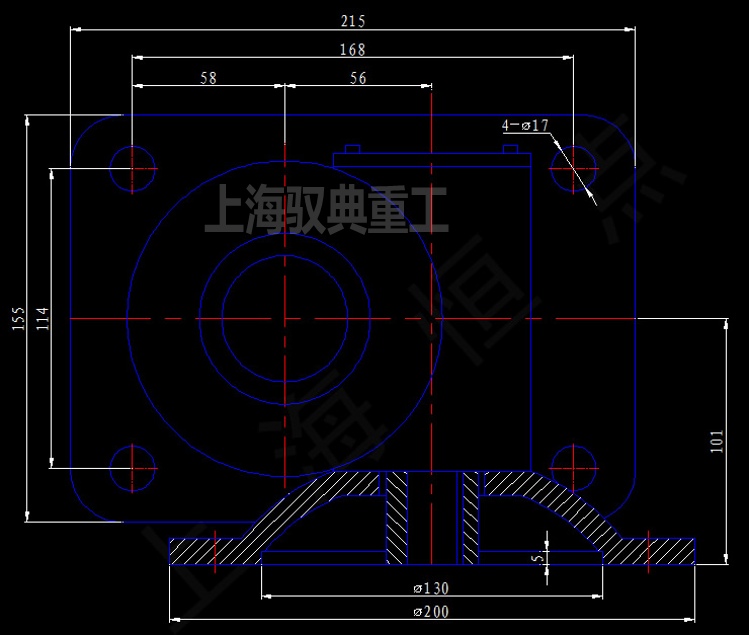 5噸絲桿升降機(jī)SWL5外形尺寸CAD圖紙